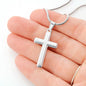 To My Son - I Believe In You - Personalized Stainless Steel Cross Necklace