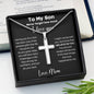 To My Son - I Believe In You - Personalized Stainless Steel Cross Necklace