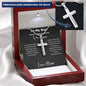 To My Son - Never Forget How Much I Love You - Personalized Stainless Steel Cross Necklace