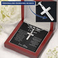 To My Son - I Believe In You - Personalized Stainless Steel Cross Necklace