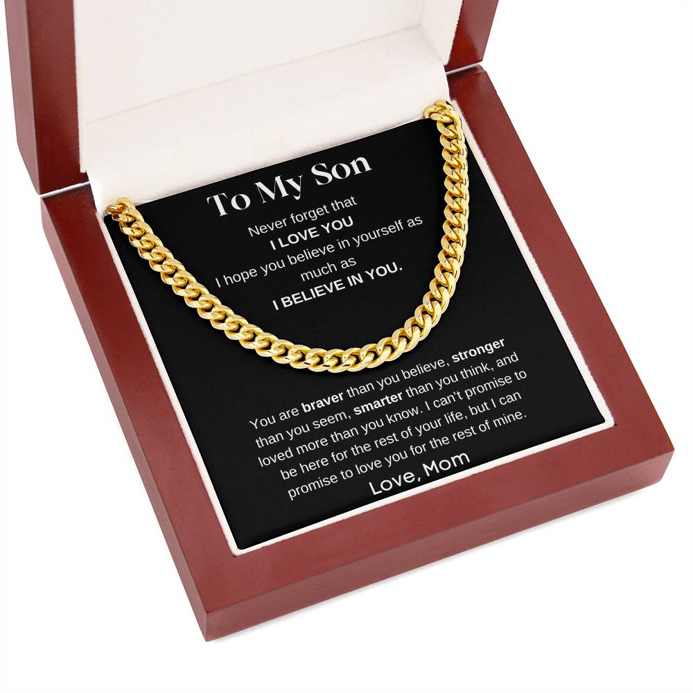 To My Son - Never Forget That I Love You - Cuban Link Chain