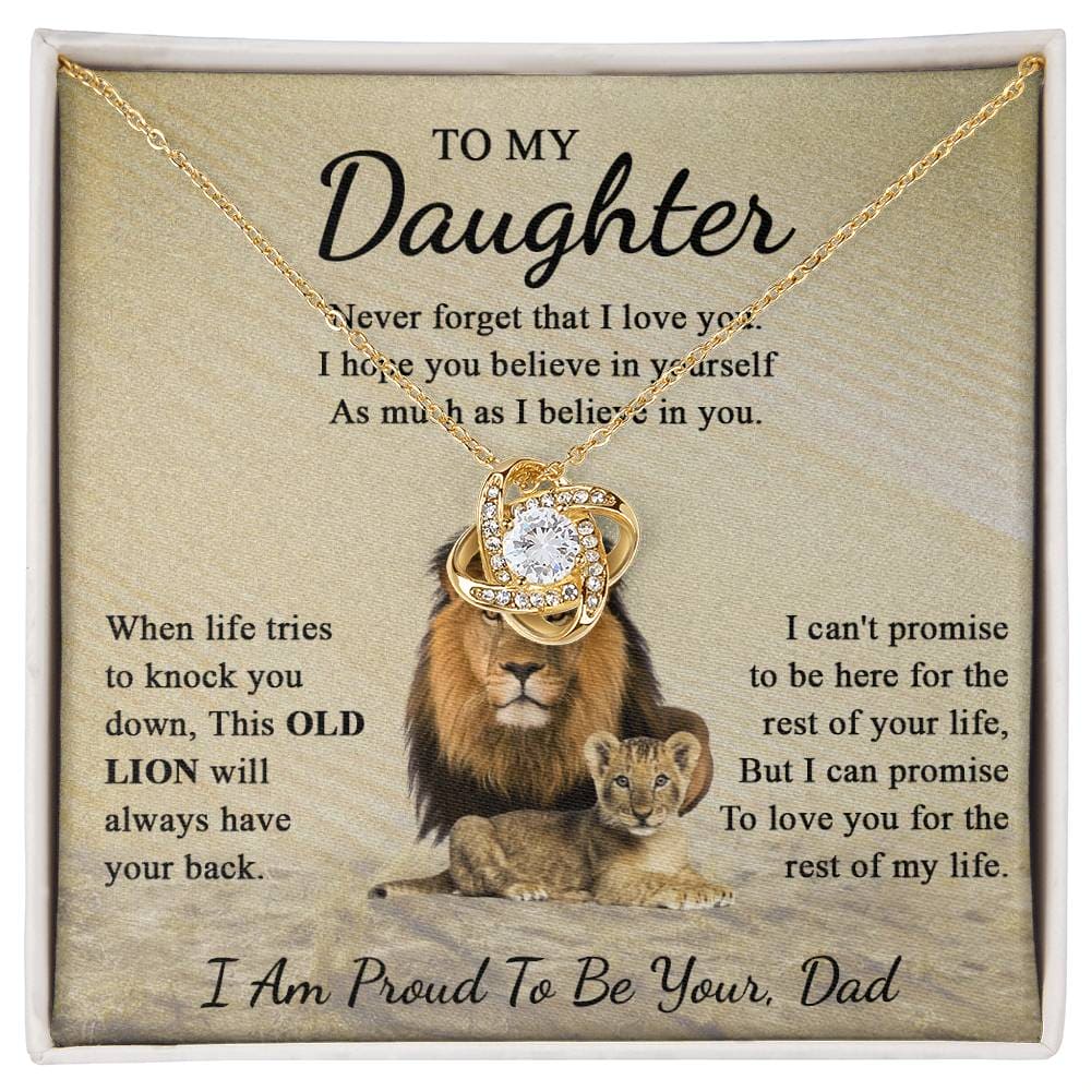 To My Daughter From Dad - I Am Proud - Love Knot Necklace