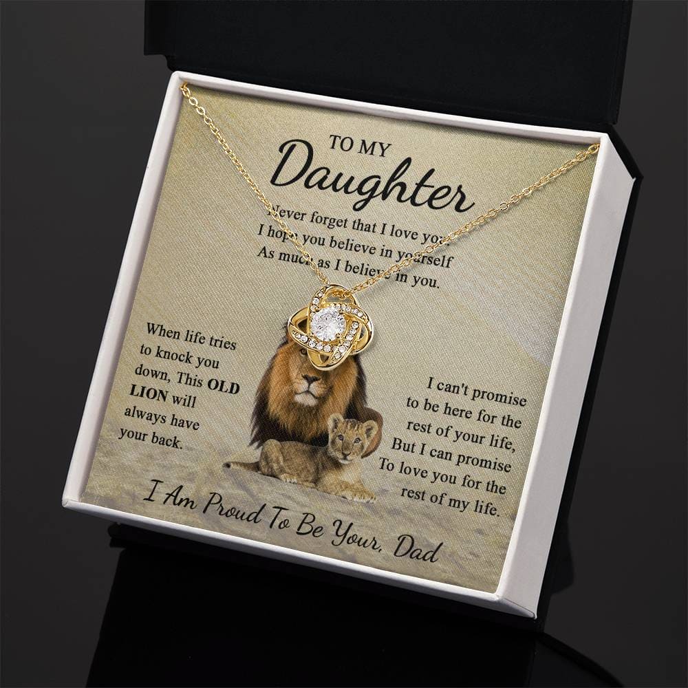 To My Daughter From Dad - I Am Proud - Love Knot Necklace