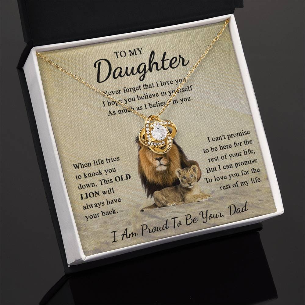 To My Daughter From Dad - I Am Proud - Love Knot Necklace