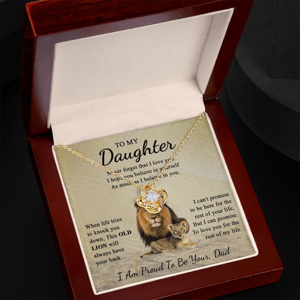 To My Daughter From Dad - I Am Proud - Love Knot Necklace
