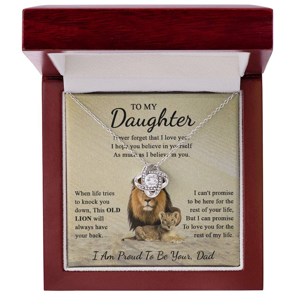 To My Daughter From Dad - I Am Proud - Love Knot Necklace