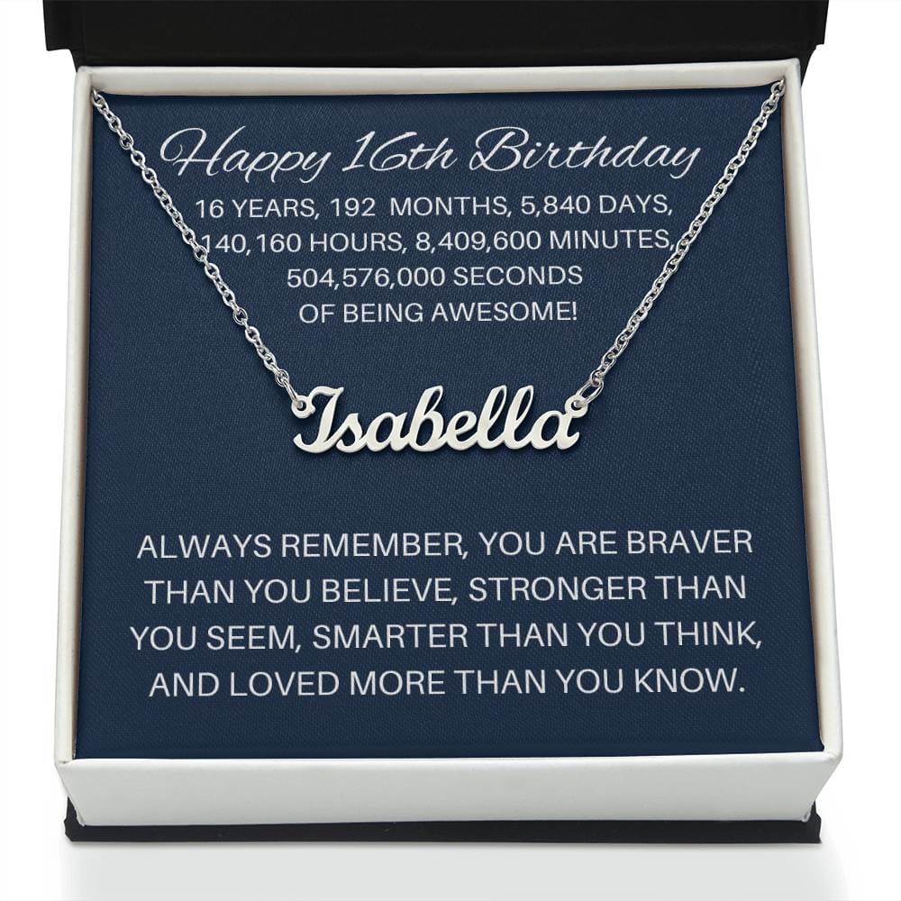Personalized 16th Birthday Gift - Custom Name Necklace