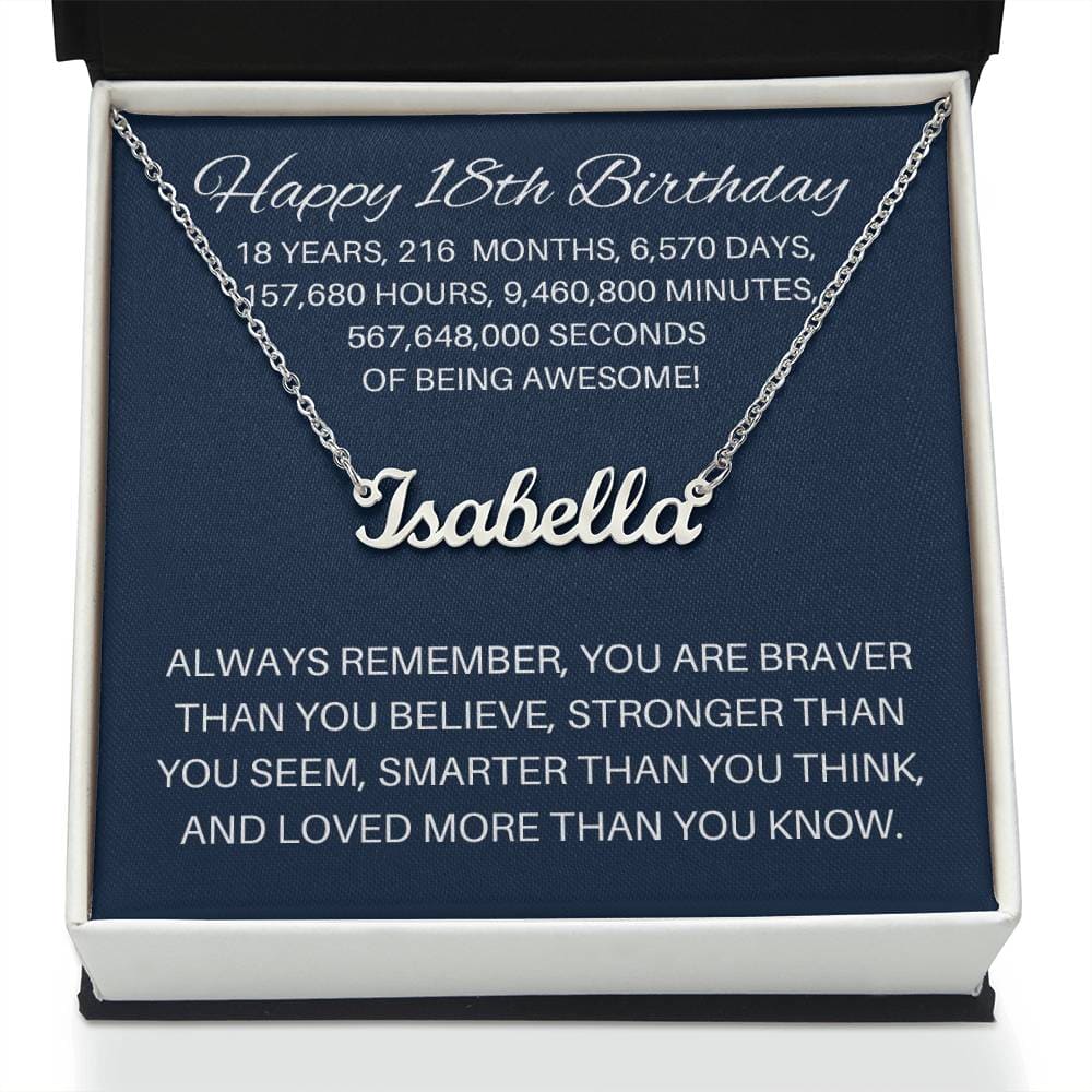 Personalized 18th Birthday Gift - Custom Name Necklace