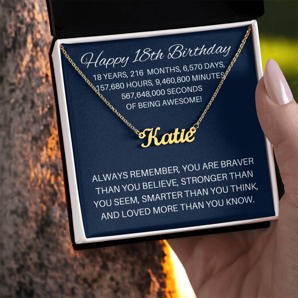 Personalized 18th Birthday Gift - Custom Name Necklace
