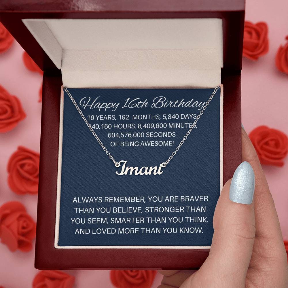 Personalized 16th Birthday Gift - Custom Name Necklace