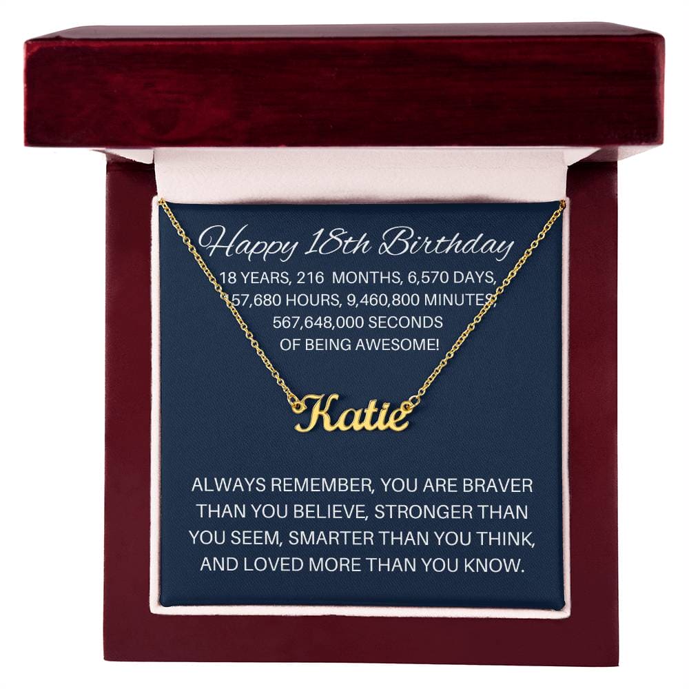 Personalized 18th Birthday Gift - Custom Name Necklace