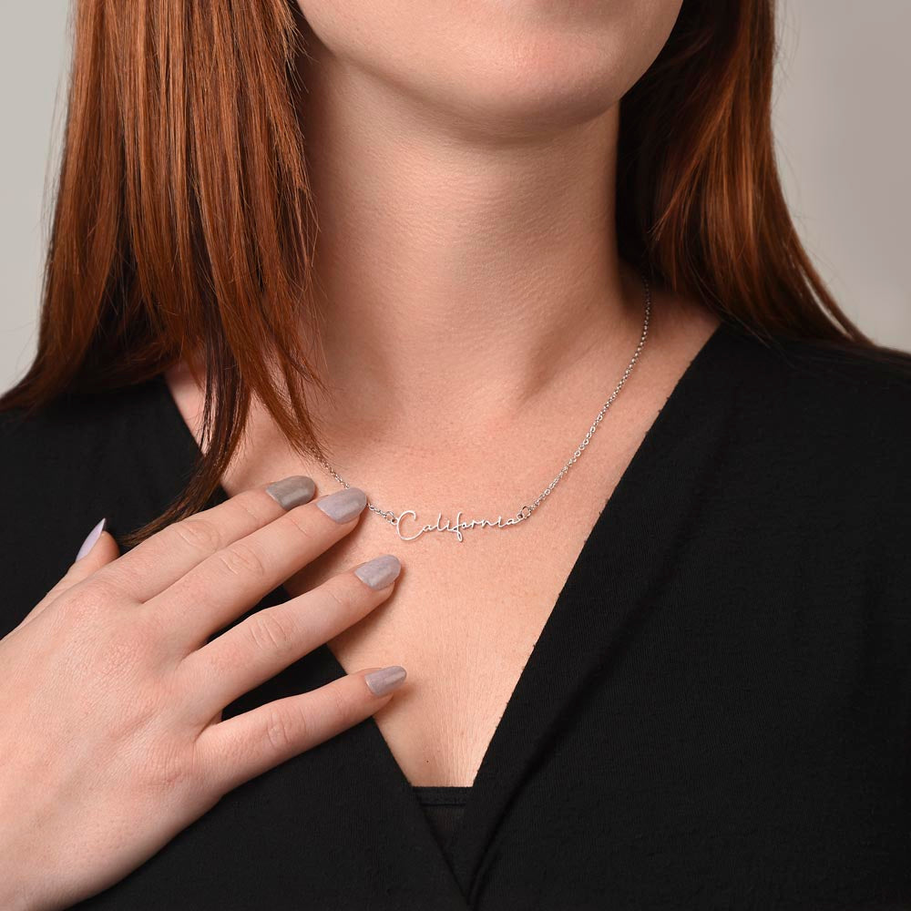 To My Amazing Niece - I Love You So Much - Signature Style Name Necklace