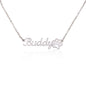 No Rain - No Flowers | I Love You | Paw Print Name Necklace
