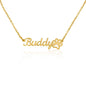 No Rain - No Flowers | I Love You | Paw Print Name Necklace