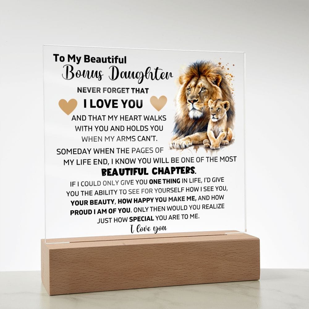 To My Bonus Daughter - I Am Proud Of You - Square Acrylic Plaque