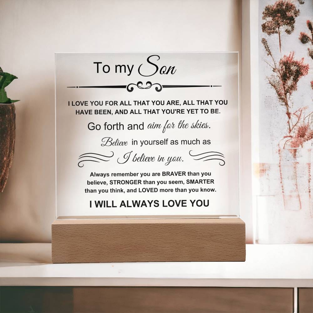 To My Amazing Son - I Believe In You - Square Acrylic Plaque