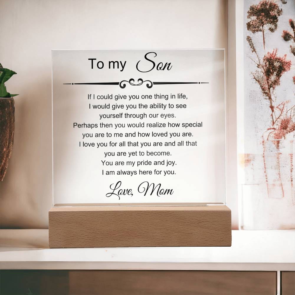 To My Amazing Son - I Am Always Here For You - Square Acrylic Plaque