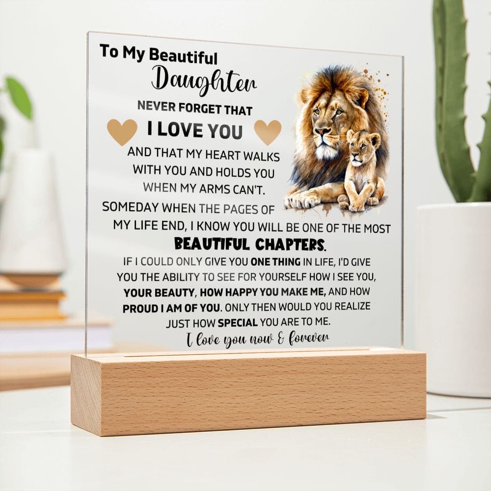 To My Daughter - I Am Proud Of You - Square Acrylic Plaque