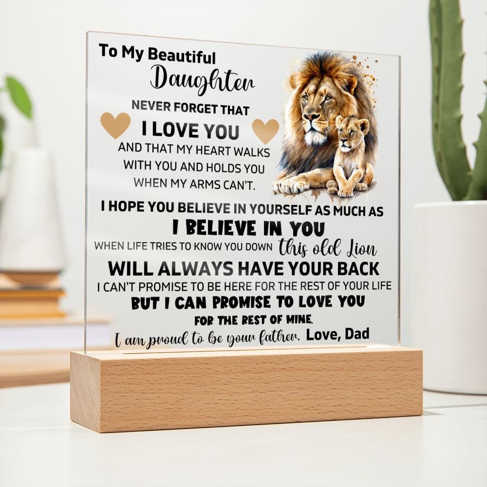To My Daughter - I Am Proud To Be Your Father - Square Acrylic Plaque