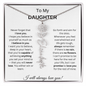 To My Daughter | I Will Always Love You | Personalized Flower Name Necklace