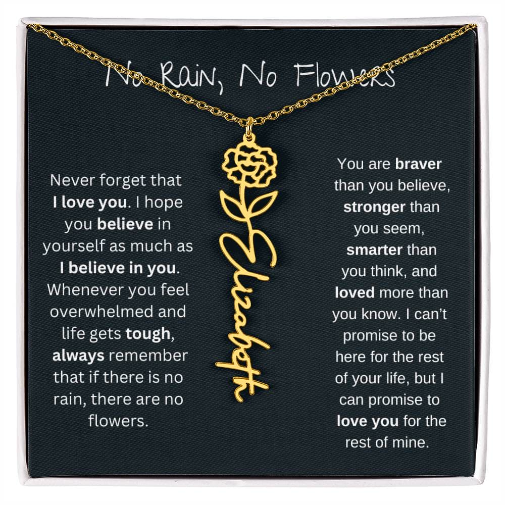 Never Forget That I Love You - Flower Name Necklace