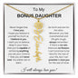 To My Bonus Daughter | I Will Always Love You | Personalized Flower Name Necklace