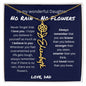 No Rain, No Flowers - I Love You | Birth Flower Name Necklace