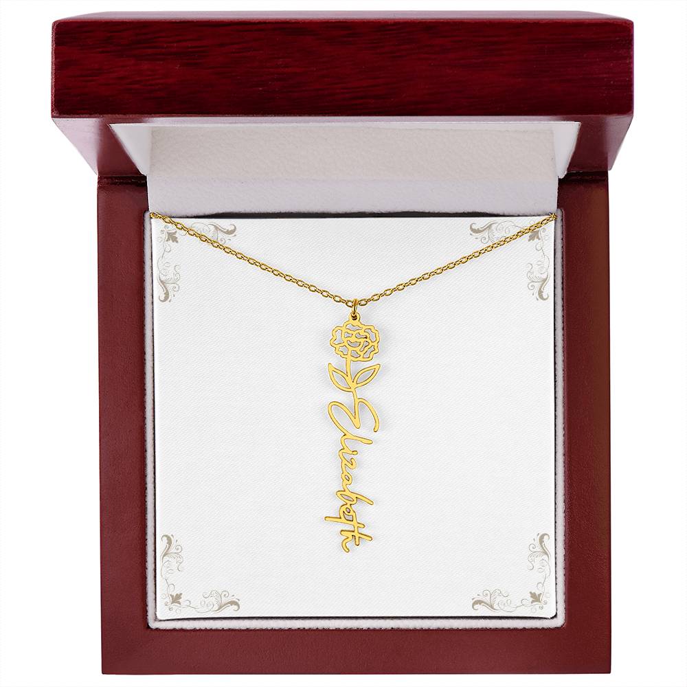 Flower Name Necklace