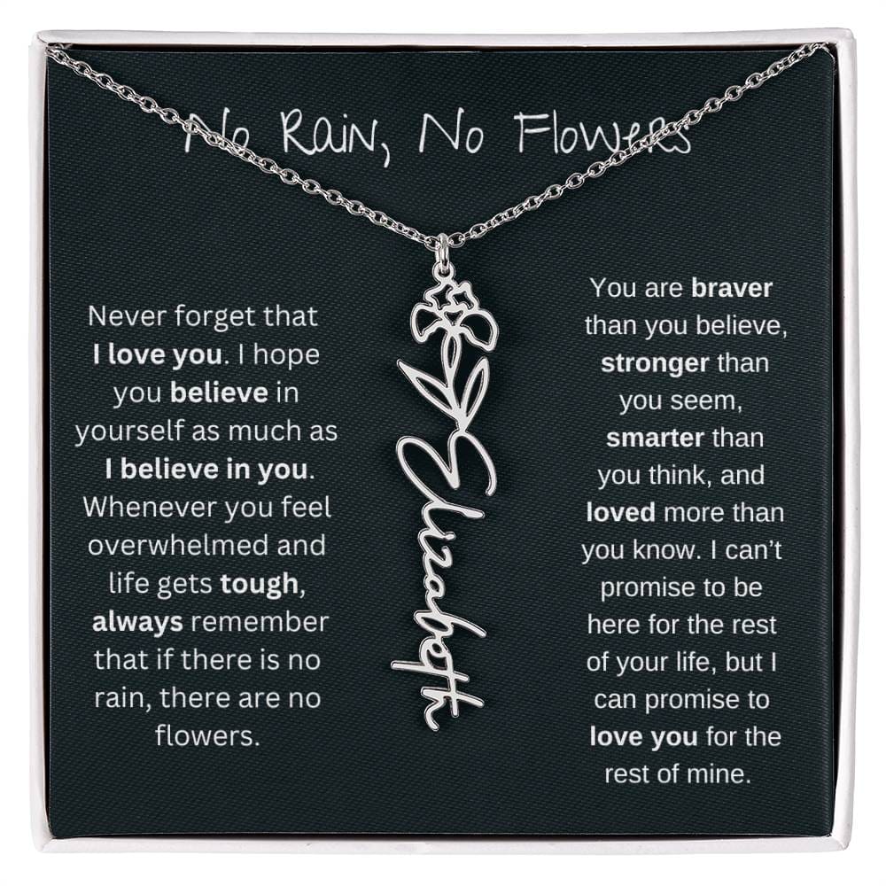 Never Forget That I Love You - Flower Name Necklace
