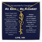No Rain, No Flowers - I Love You | Birth Flower Name Necklace