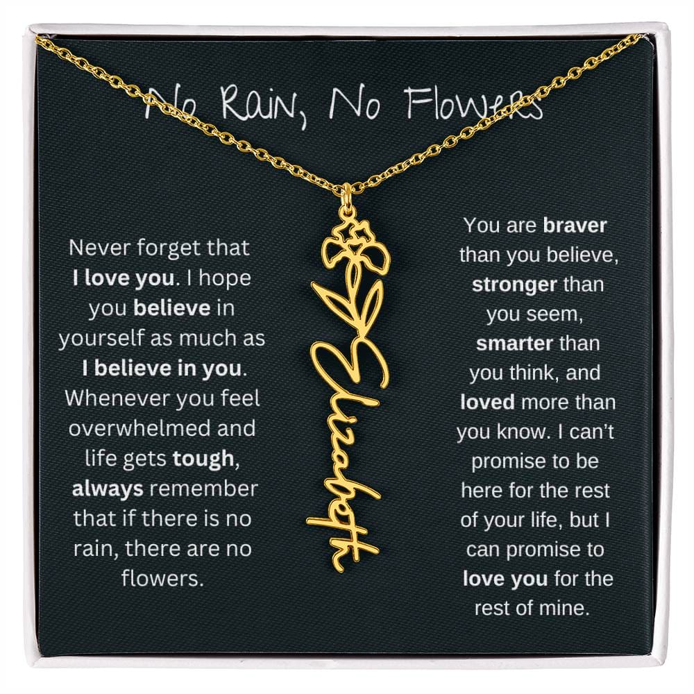 Never Forget That I Love You - Flower Name Necklace