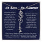 No Rain - No Flowers - The Greater The Struggle The More Beautiful The Blooms | Birth Flower Name Necklace
