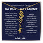 No Rain, No Flowers - I Love You | Birth Flower Name Necklace