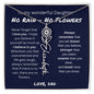 No Rain, No Flowers - I Love You | Birth Flower Name Necklace