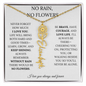 No Rain No Flowers - Learn, Grow & Keep Shining - Flower Name Necklace
