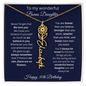 To My Wonderful Bonus Daughter - Happy 30th Birthday - Flower Name Necklace