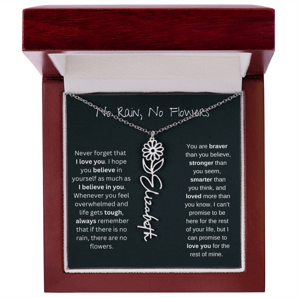 Never Forget That I Love You - Flower Name Necklace