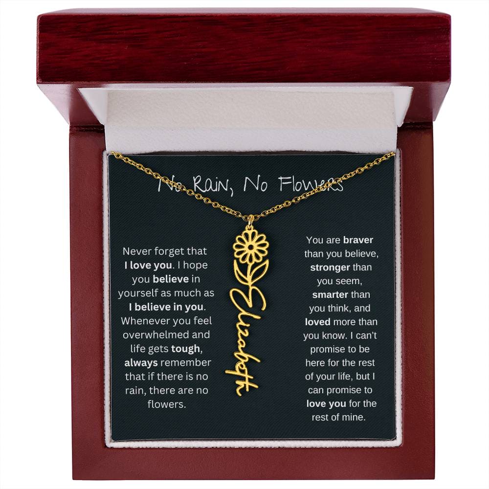 Never Forget That I Love You - Flower Name Necklace