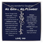 No Rain, No Flowers - I Love You | Birth Flower Name Necklace