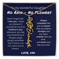No Rain, No Flowers - I Love You | Birth Flower Name Necklace