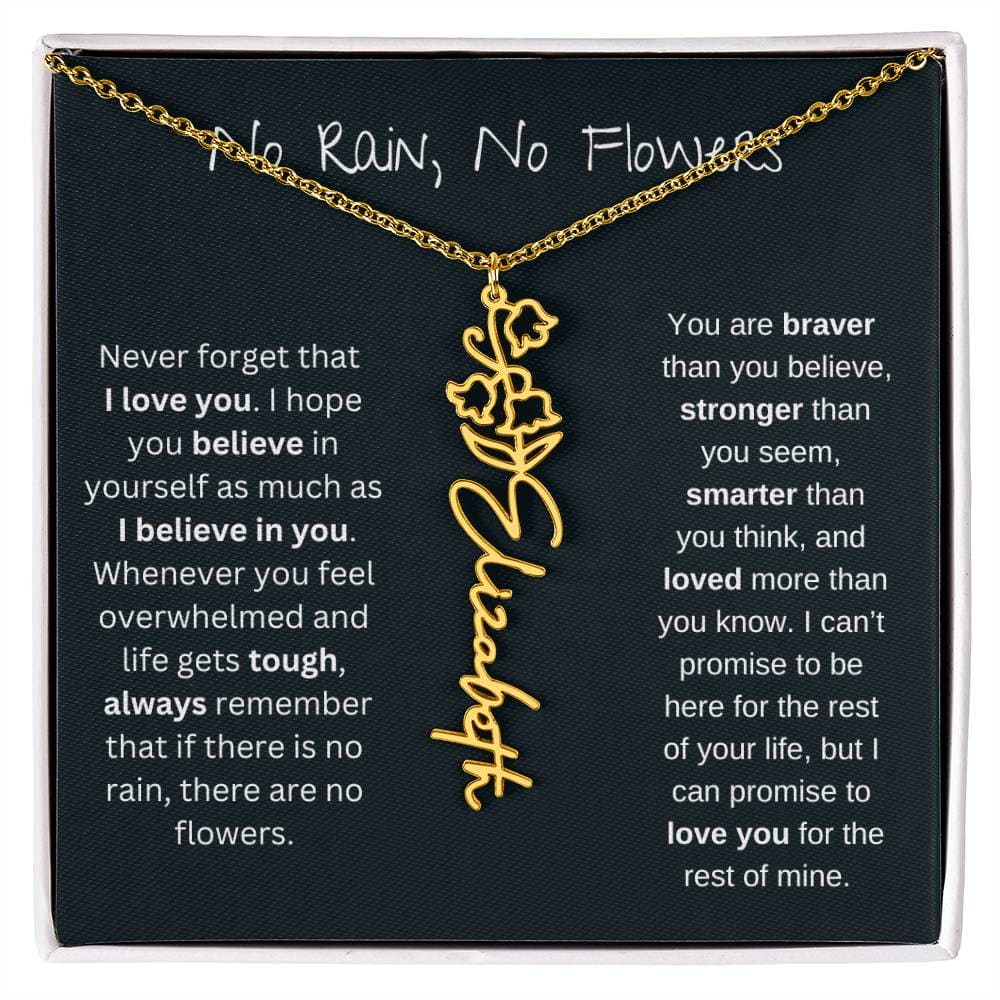 Never Forget That I Love You - Flower Name Necklace
