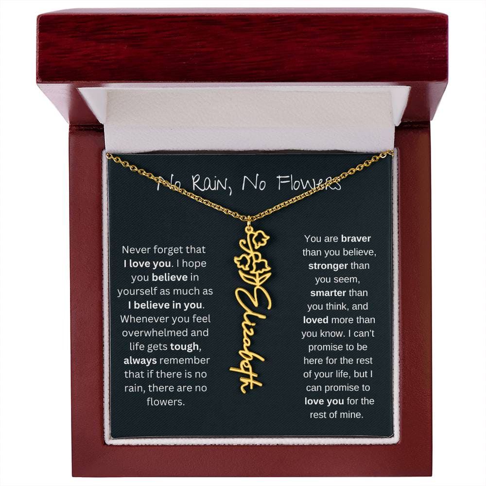 Never Forget That I Love You - Flower Name Necklace
