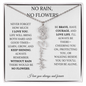 No Rain No Flowers - Learn, Grow & Keep Shining - Flower Name Necklace