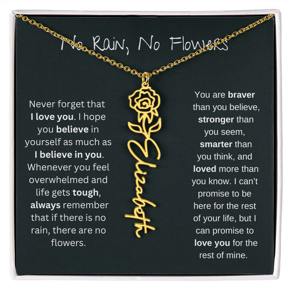 Never Forget That I Love You - Flower Name Necklace