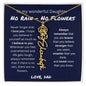 No Rain, No Flowers - I Love You | Birth Flower Name Necklace