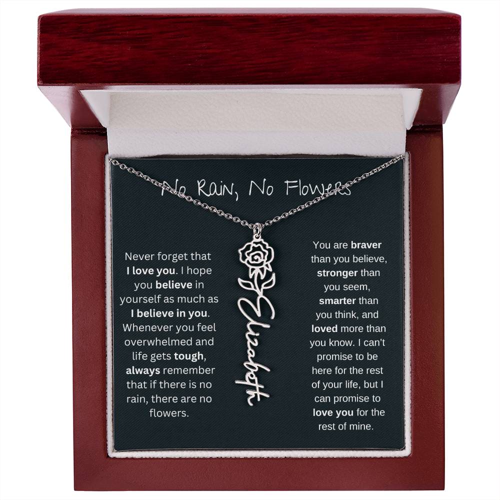 Never Forget That I Love You - Flower Name Necklace