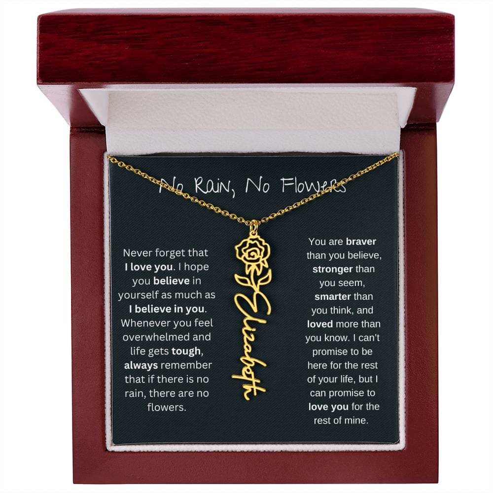 Never Forget That I Love You - Flower Name Necklace