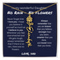 No Rain, No Flowers - I Love You | Birth Flower Name Necklace