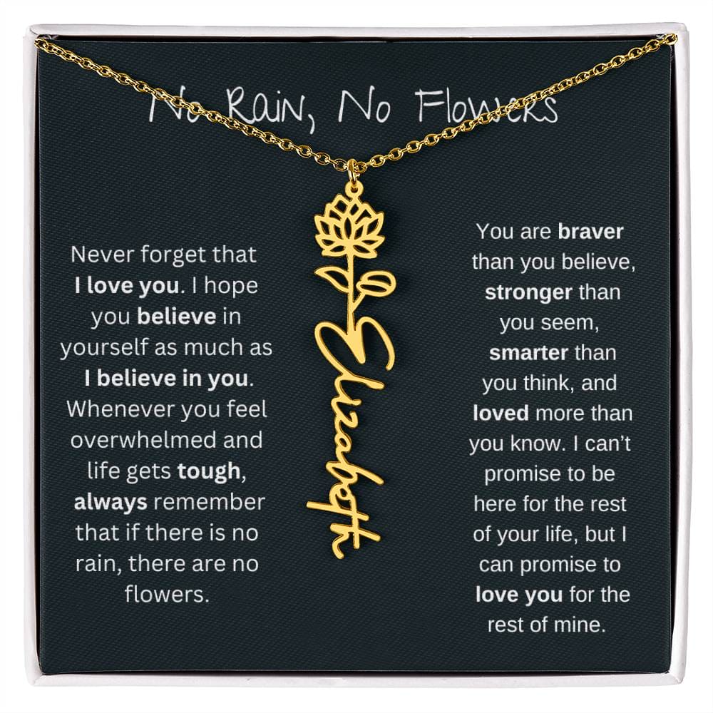 Never Forget That I Love You - Flower Name Necklace