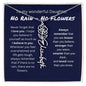 No Rain, No Flowers - I Love You - Birth Flower Name Necklace